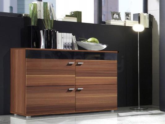 Комод CAMA Logo II Слива матовий/Слива глянець/чорний глянець, фото 1