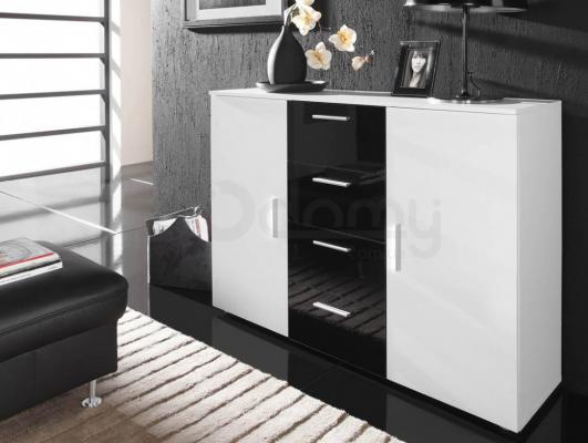 Комод CAMA Uni Белый матовый / Белый глянец / Черный глянец, фото 1