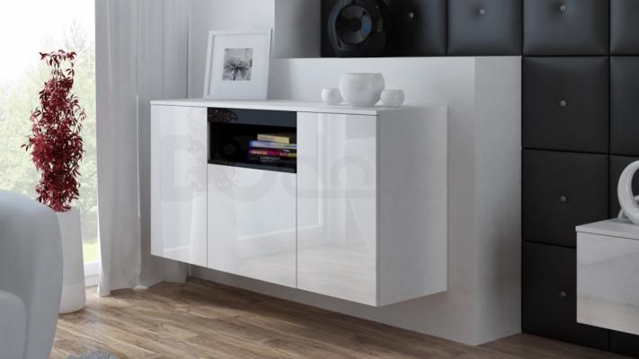 Комод навесной CAMA VIVA Белый матовый / Белый глянец / Черный, фото 1