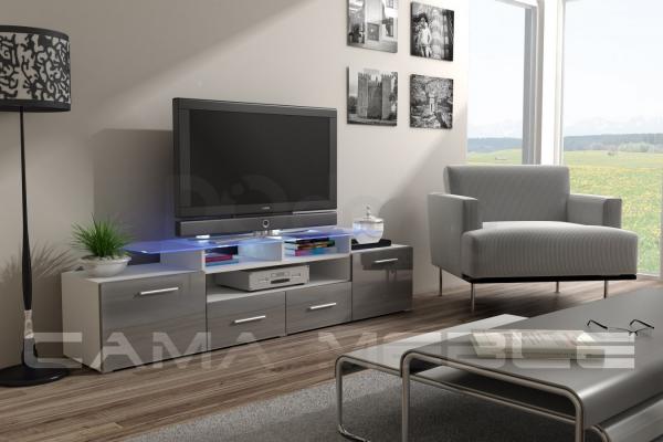 Тумба ТВ CAMA EVORA білий матовий/Сірий глянець, фото 1