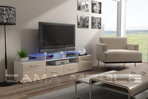 Тумба ТВ CAMA EVORA Белый матовый / Кремовый глянец, фото 1