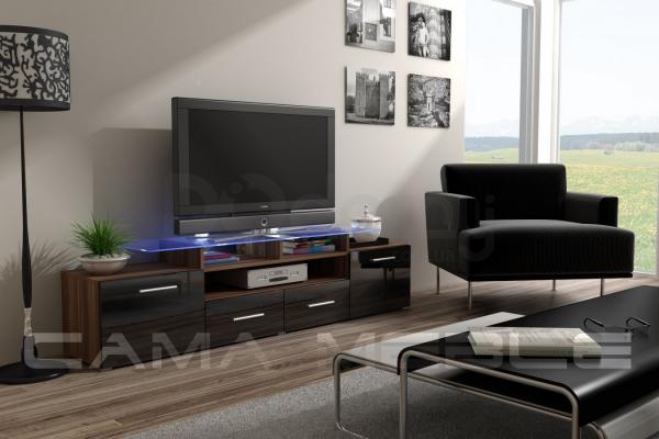 Тумба ТВ CAMA EVORA Слива матовий/чорний глянець, фото 1