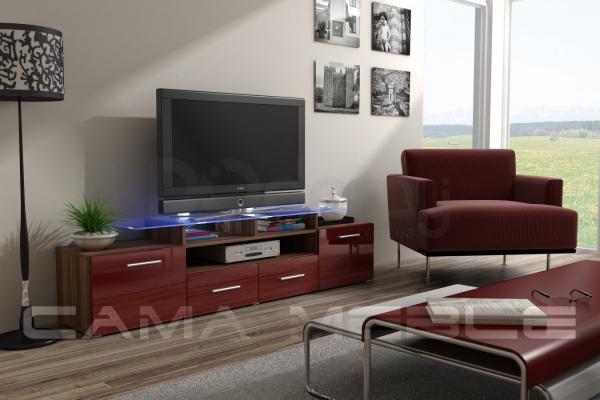 Тумба ТВ CAMA EVORA Слива матовый / Бордо глянец, фото 1