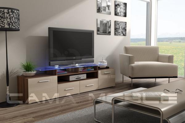 Тумба ТВ CAMA EVORA Слива матовий/Кремовий глянець, фото 1