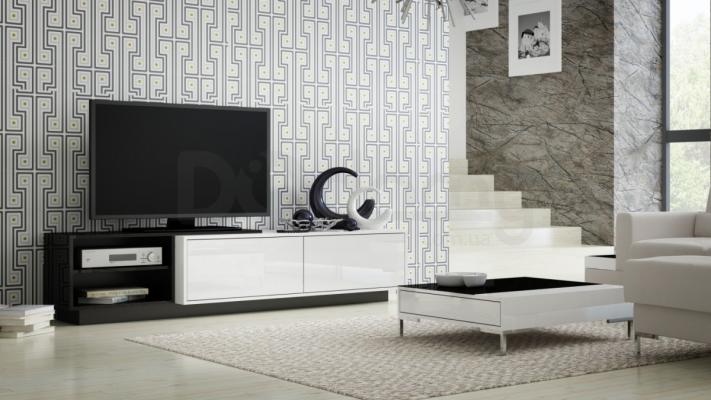 Тумба ТВ CAMA SIGMA 2 з цоколем Білий / Чорний, фото 1