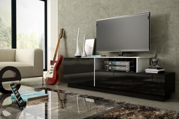 Тумба ТВ CAMA SIGMA 3 з цоколем чорний/білий, фото 1