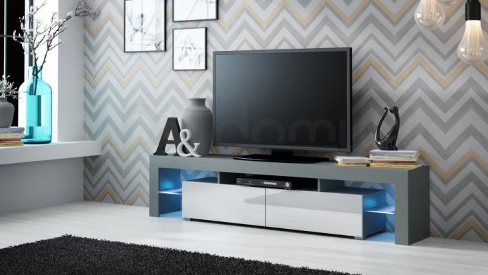 Тумба ТВ CAMA SOLO Серый матовый / Белый глянец, фото 1