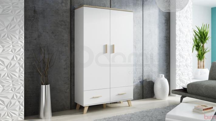 Шафа CAMA LOTTA 2D2S білий/дуб сонома, фото 1