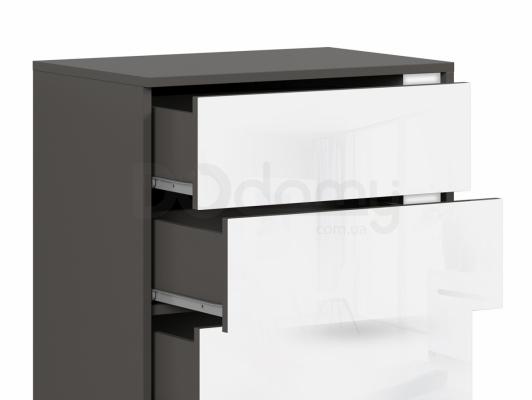 Комод BRW GRAPHIC S343 KOM5SL/C-SZW/BLP Сірий вольфрам/білий глянець, фото 2