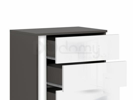 Комод BRW GRAPHIC S343 KOM5SP/C-SZW/BLP Серый вольфрам/Белый глянец, фото 2