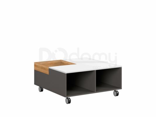 Журнальный стол BRW GRAPHIC S343 LAW/90-SZW/BLP/DNA Серый вольфрам/Белый глянец/Дуб натуральный, фото 2