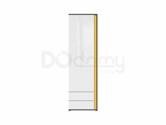 Книжкова шафа BRW GRAPHIC S343 REG1D2SL/C-SZW/BLP Сірий вольфрам/білий глянець, фото 2