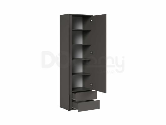 Книжкова шафа BRW GRAPHIC S343 REG1D2SP/C-SZW Сірий вольфрам, фото 3