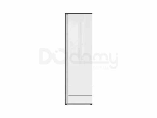 Книжный шкаф BRW GRAPHIC S343 REG1D2SP/C-SZW/BLP Серый вольфрам/Белый глянец, фото 1