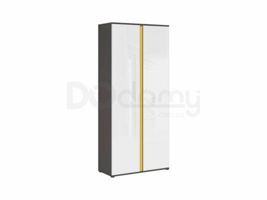 Книжкова шафа BRW GRAPHIC S343 REG2D/86/C-SZW/BLP Сірий вольфрам/білий блиск, фото 3