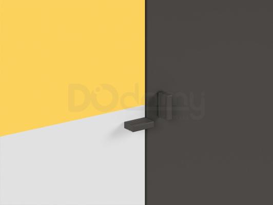 Книжный шкаф BRW GRAPHIC S343 REG2D/C-SZW/ZO/BLP Серый вольфрам/Белый/Жолтый, фото 2