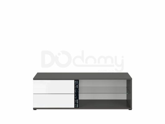 Тумба под телевизор BRW GRAPHIC S343 RTV2S/120/A-SZW/BIP Серый вольфрам/Белый блеск, фото 2