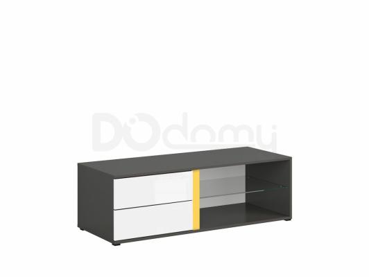 Тумба под телевизор BRW GRAPHIC S343 RTV2S/120/A-SZW/BIP Серый вольфрам/Белый блеск, фото 4