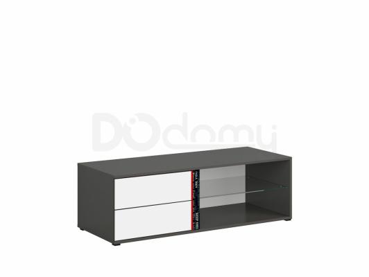 Тумба під телевізор BRW GRAPHIC S343 RTV2S/120/B-SZW/BI/CZ Сірий вольфрам/білий/Червоний, фото 4