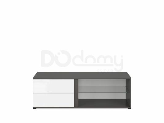 Тумба під телевізор BRW GRAPHIC S343 S343-RTV2S/120/C-SZW/BLP Сірий вольфрам/білий глянець, фото 4