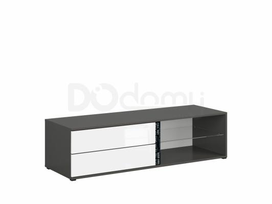 Тумба под телевизор BRW GRAPHIC S343 RTV2S/142/A-SZW/BIP Серый вольфрам/Белый блеск, фото 3