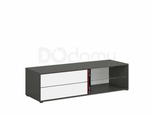 Тумба під телевізор BRW GRAPHIC S343 RTV2S/142/B-SZW/BI/CZ Сірий вольфрам/білий/Червоний, фото 4
