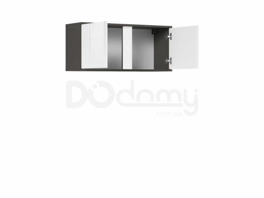 Шкафчик навесной BRW GRAPHIC S343 SFW2D/86/38/C-SZW/BLP Серый вольфрам/Белый глянец, фото 2