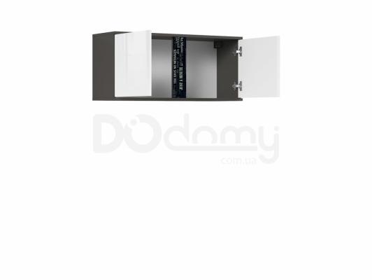 Шкафчик навесной BRW GRAPHIC S343 SFW2D/86/38/C-SZW/BLP Серый вольфрам/Белый глянец, фото 4