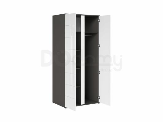 Шкаф BRW GRAPHIC S343 SZF2D/A-SZW/BIP Серый вольфрам/Белый блеск, фото 2