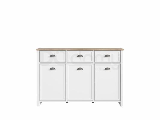 Комод BRW CANNET KOM3D3S Белый/Дуб каньона, фото 1