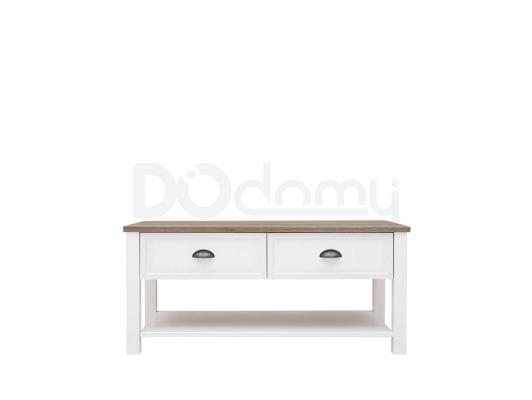 Журнальний стіл BRW CANNET LAW/110 ( NOGI PROSTE) білий/дуб каньона, фото 1