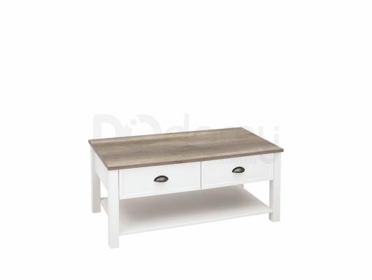 Журнальний стіл BRW CANNET LAW/110 ( NOGI PROSTE) білий/дуб каньона, фото 2