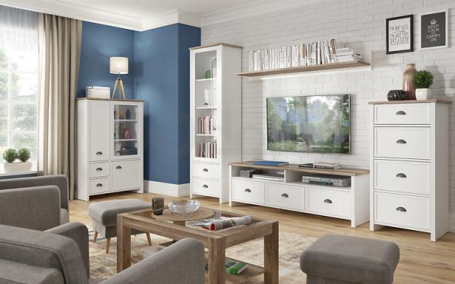 Полиця BRW CANNET POL/160 білий/дуб монумент, фото 2