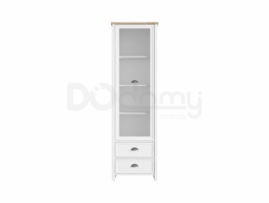 Шкаф витрина BRW CANNET REG1W2S Белый/Дуб каньон, фото 1