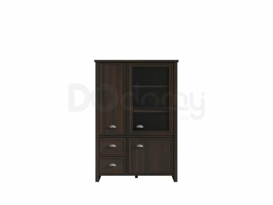 Шафа вітрина BRW CANNET REG2D1W2S Темна сосна, фото 1