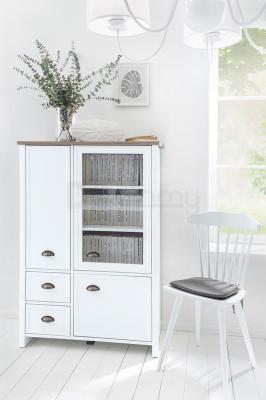 Шкаф витрина BRW CANNET REG2D1W2S Белый/Дуб каньон, фото 2