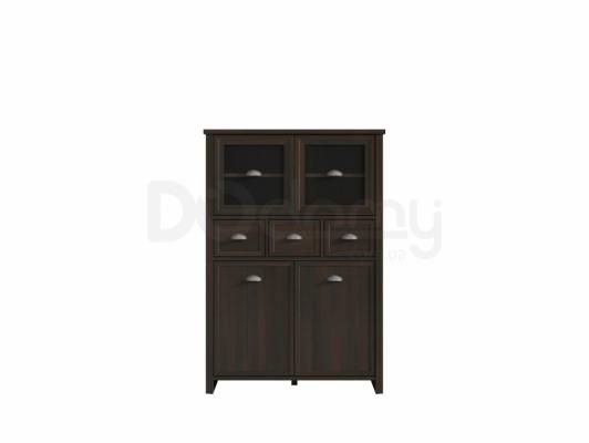 Шкаф витрина BRW CANNET REG2D2W3S Темная сосна, фото 1