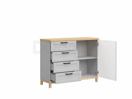 Комод BRW HAGA KOM1D4S Серый / Польский дуб, фото 2