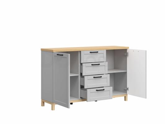 Комод BRW HAGA KOM2D4S Серый / Польский дуб, фото 2