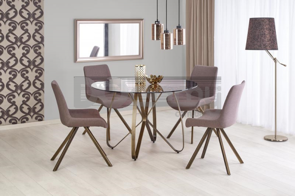 Стол HALMAR LUNGO Коричневый Золотой, фото 1