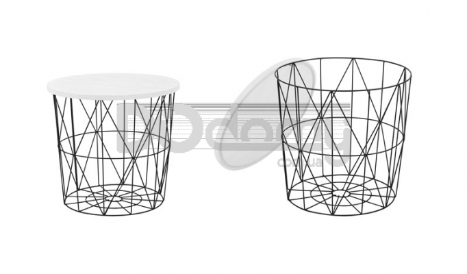 Журнальний столик HALMAR MARIFFA чорний білий, фото 1