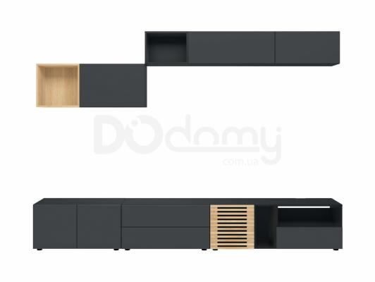 Комплект для телевизора BRW MOKO MOKO_6 Черный/Дуб польский, фото 1