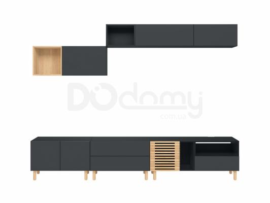 Комплект для телевизора BRW MOKO MOKO_6 Черный/Дуб польский, фото 2