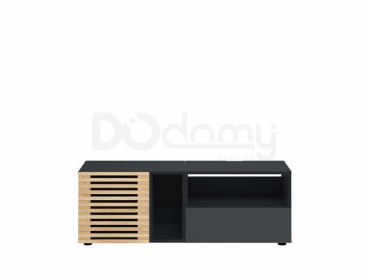 Тумба под телевизор BRW MOKO RTV1DSC1S/4/12 Черный/Дуб польский, фото 1