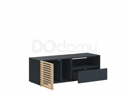 Тумба под телевизор BRW MOKO RTV1DSC1S/4/12 Черный/Дуб польский, фото 2