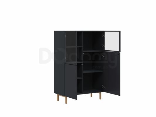 Шкаф витрина BRW MOKO SFK2D2W/14/9 Черный, фото 2