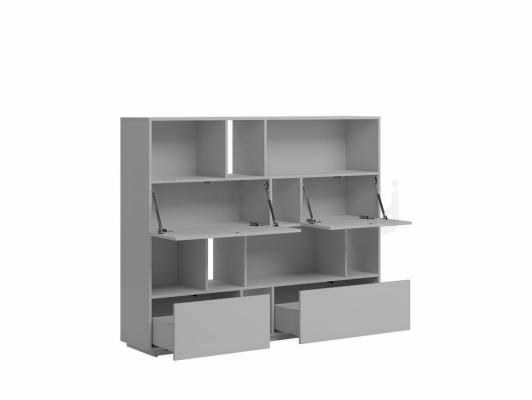 Книжный шкаф BRW MOKO SFK2K2S/13/16 Серый, фото 2