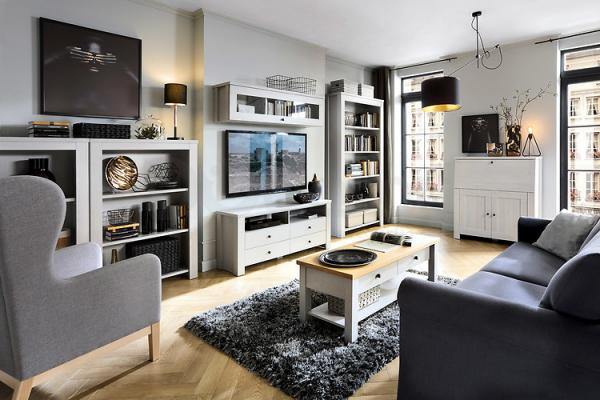 Книжкова шафа BRW AMSTERDAM REG/13/9 Сібіу сірий, фото 2