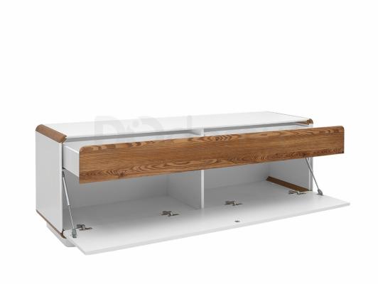 Тумба під телевізор BRW ELIS RTV1S1K_COKOL білий/Сібіу золотий, фото 2