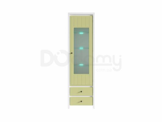 Шафа вітрина BRW KARET REG1W2S білий/Зелений, фото 1